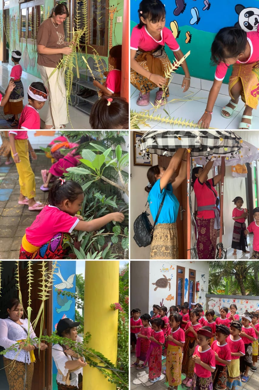 Preparations for Saraswati Day or Science Day at Green Lion Kindergarten - erni balon